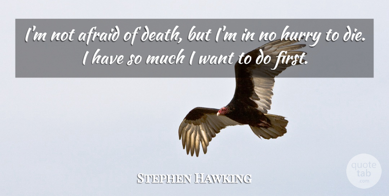 Stephen Hawking Quote About Want, Firsts, Not Afraid: Im Not Afraid Of Death...