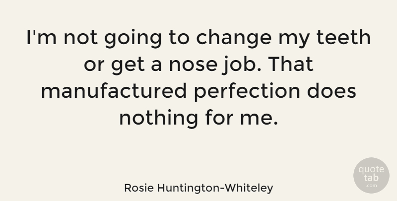 Rosie Huntington-Whiteley Quote About Jobs, Perfection, Doe: Im Not Going To Change...