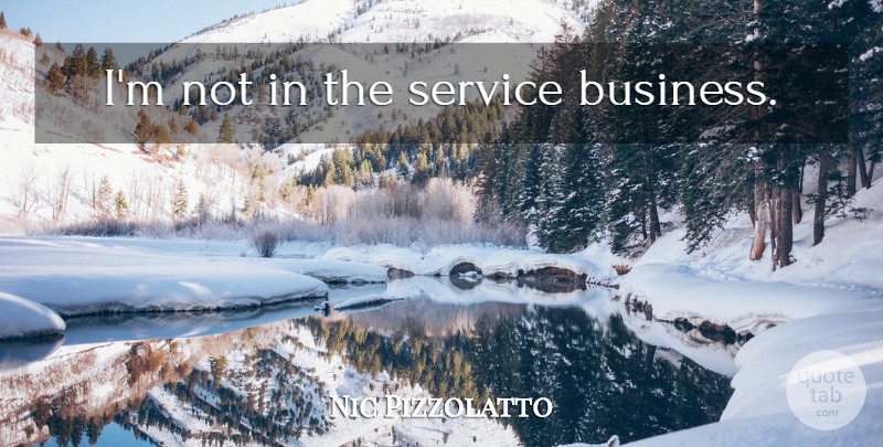 Nic Pizzolatto Quote About Service Business: Im Not In The Service...