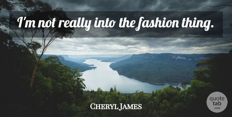 Cheryl James Quote About Fashion: Im Not Really Into The...