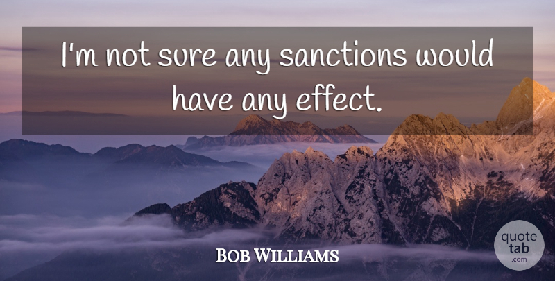 Bob Williams Quote About Sanctions, Sure: Im Not Sure Any Sanctions...