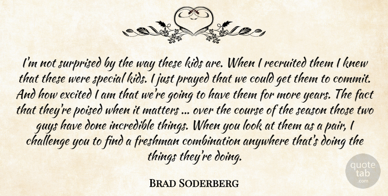 Brad Soderberg Quote About Anywhere, Challenge, Course, Excited, Fact: Im Not Surprised By The...