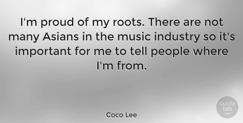 Coco Lee Quote About Roots, People, Important: Im Proud Of My Roots...