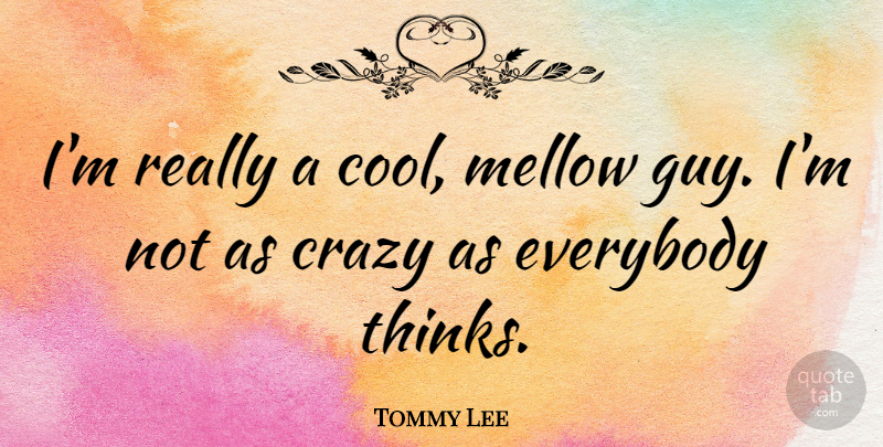 Tommy Lee Quote About Crazy, Thinking, Guy: Im Really A Cool Mellow...