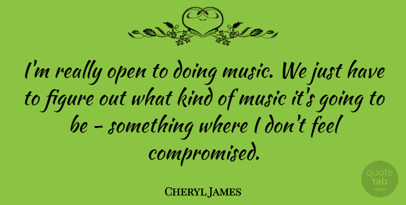 Cheryl James Quote About Kind, Figures, Feels: Im Really Open To Doing...