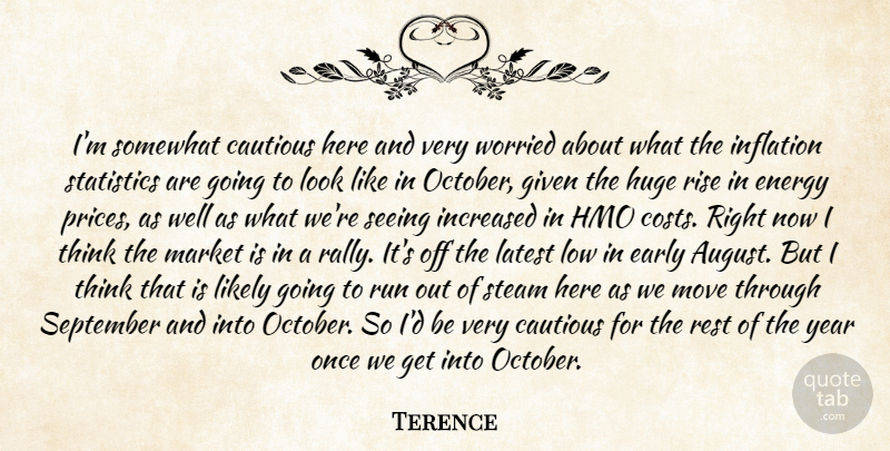Terence Quote About Cautious, Early, Energy, Given, Huge: Im Somewhat Cautious Here And...