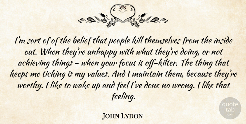 John Lydon Quote About Inside, Keeps, Maintain, People, Sort: Im Sort Of Of The...