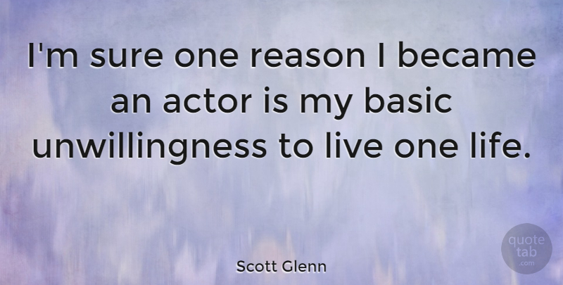 Scott Glenn Quote About Actors, Reason: Im Sure One Reason I...