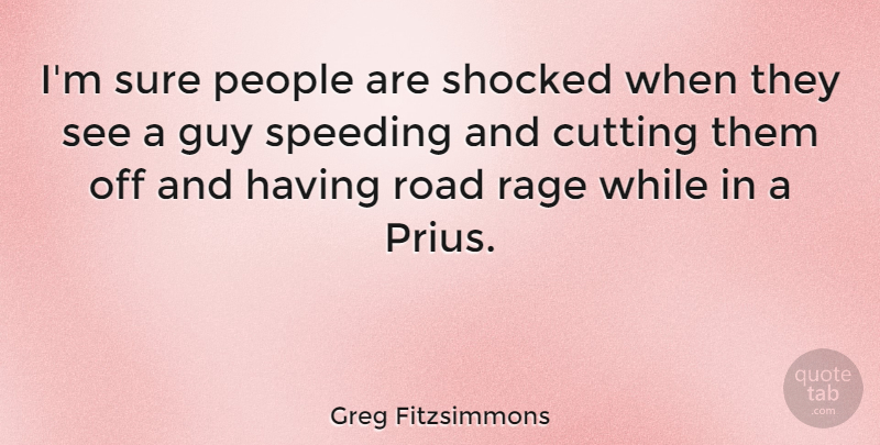 Greg Fitzsimmons Quote About Cutting, Guy, People, Rage, Road: Im Sure People Are Shocked...
