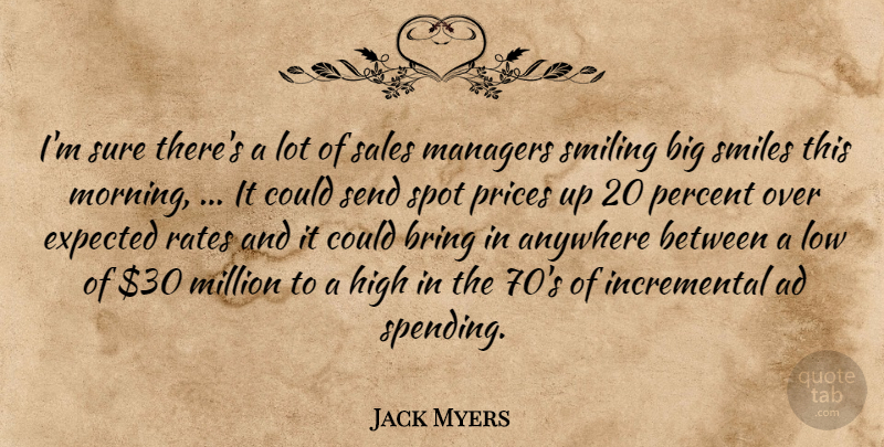 Jack Myers Quote About Ad, Anywhere, Bring, Expected, High: Im Sure Theres A Lot...