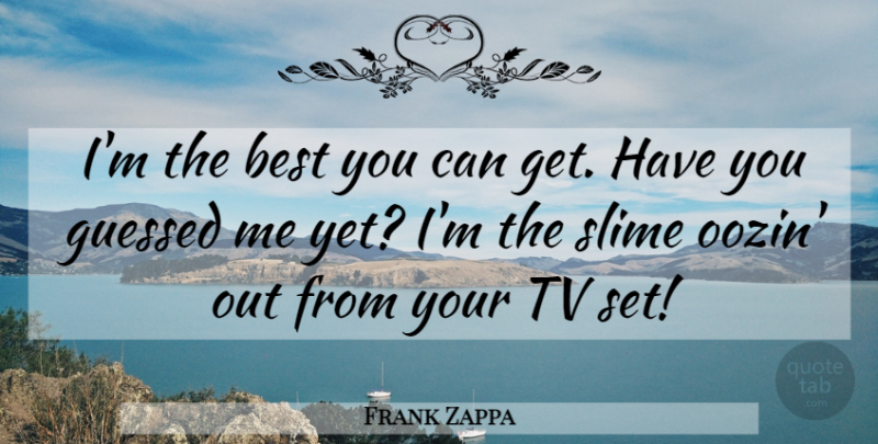 Frank Zappa Quote About Tvs, Slime: Im The Best You Can...