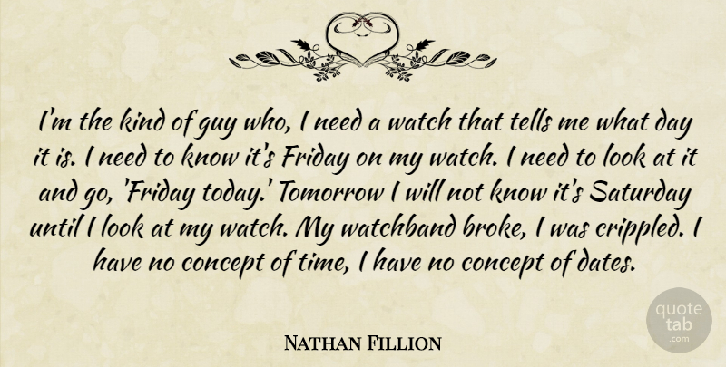 Nathan Fillion Quote About Friday, Guy, Looks: Im The Kind Of Guy...