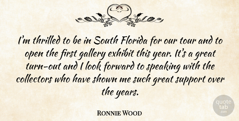Ronnie Wood Quote About Collectors, Exhibit, Florida, Forward, Gallery: Im Thrilled To Be In...