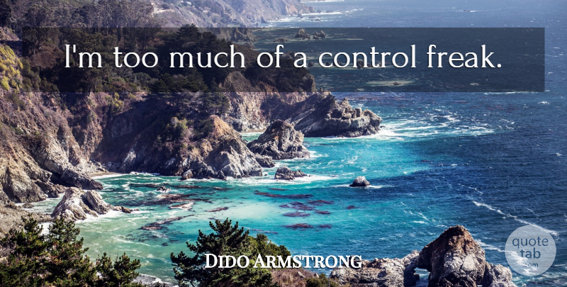 Dido Armstrong Quote About Too Much, Freak, Control Freak: Im Too Much Of A...