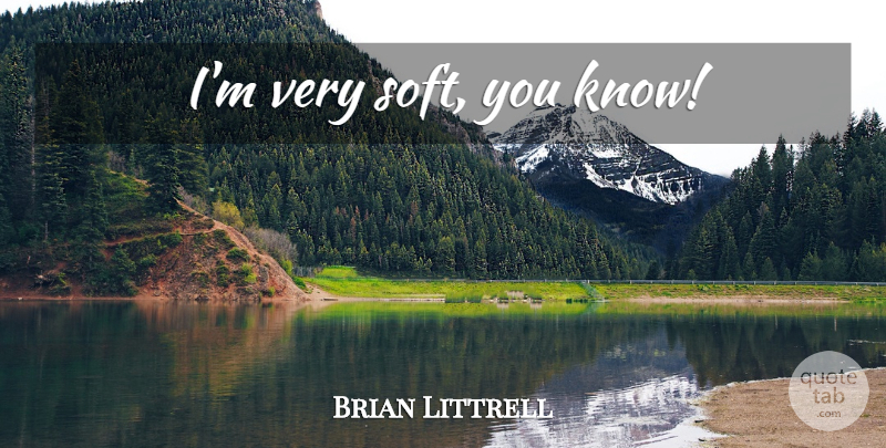 Brian Littrell Quote About Knows: Im Very Soft You Know...