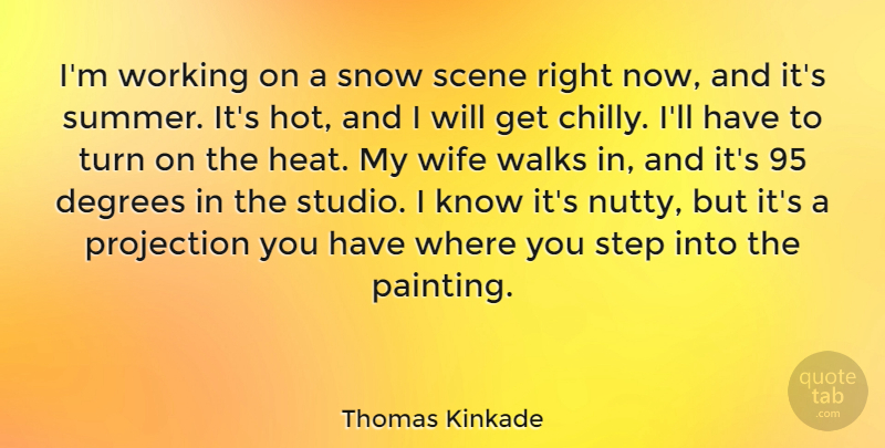 Thomas Kinkade Quote About Summer, Snow, Wife: Im Working On A Snow...