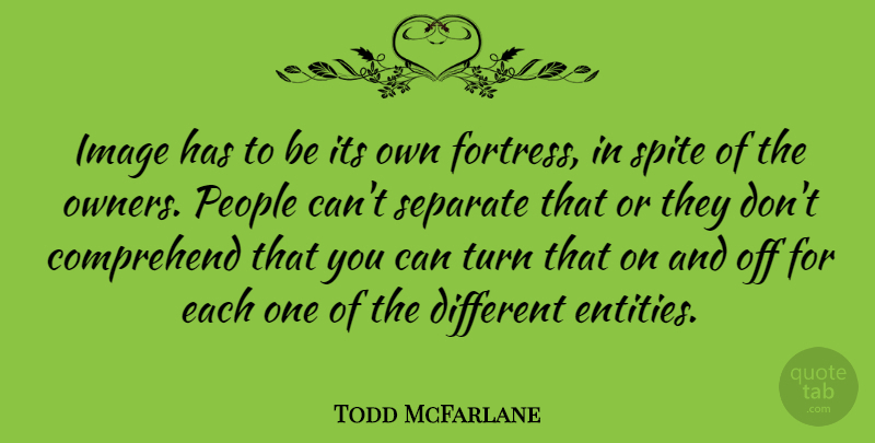 Todd McFarlane Quote About People, Different, Owners: Image Has To Be Its...