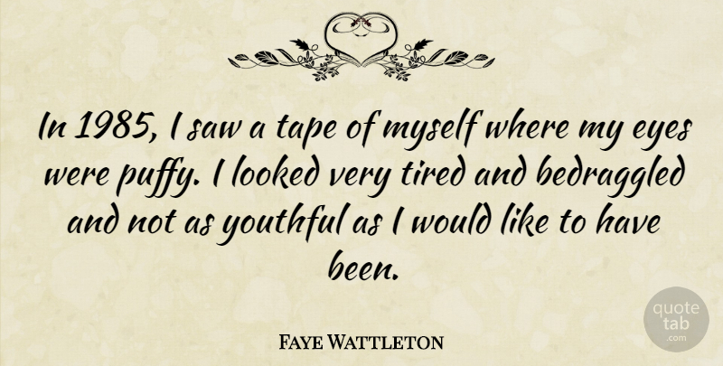 Faye Wattleton Quote About Saw, Tape, Youthful: In 1985 I Saw A...
