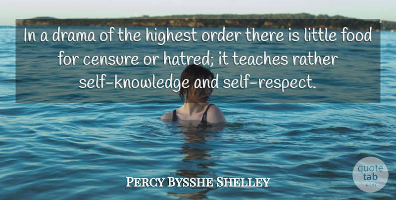 Percy Bysshe Shelley Quote About Respect, Drama, Self: In A Drama Of The...
