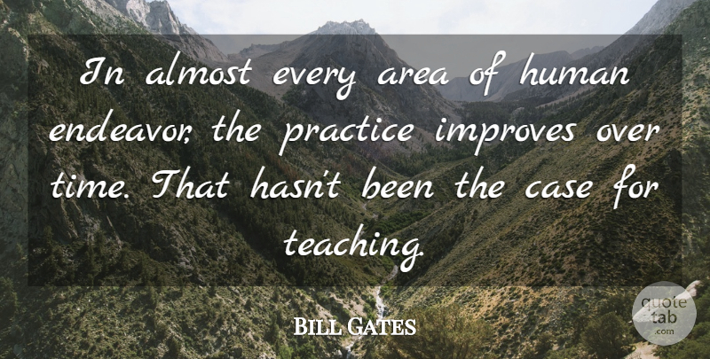 Bill Gates Quote About Teaching, Practice, Endeavor: In Almost Every Area Of...