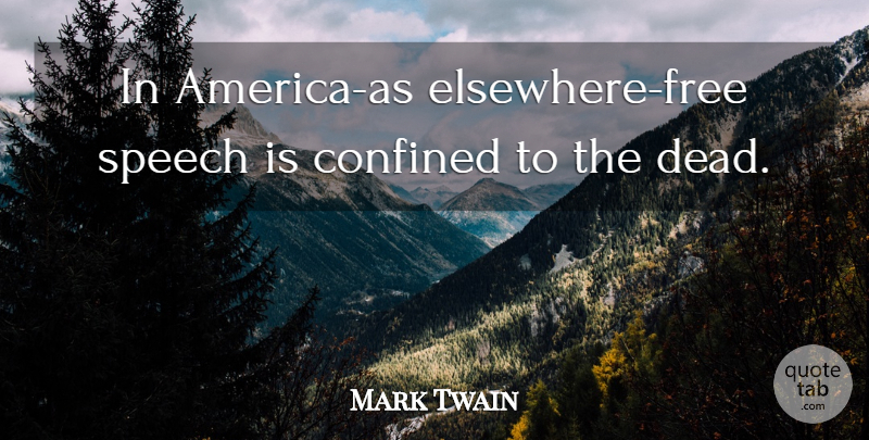 Mark Twain Quote About Religious, America, Speech: In America As Elsewhere Free...