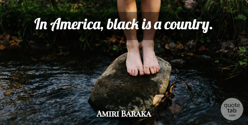 Amiri Baraka Quote About Country, America, Racism: In America Black Is A...