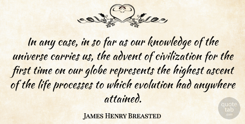 James Henry Breasted Quote About Civilization, Ascent, Firsts: In Any Case In So...