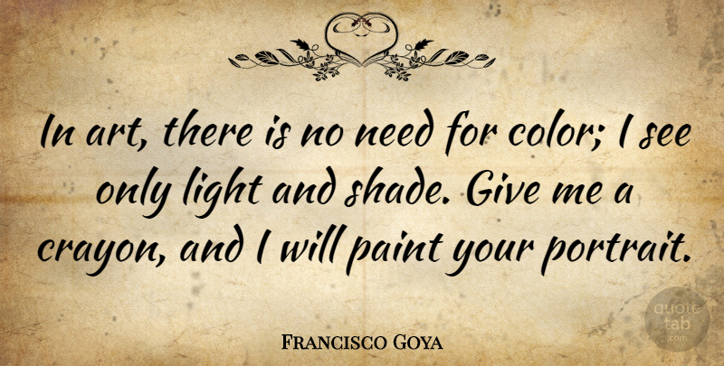 Francisco Goya Quote About Art, Paint: In Art There Is No...