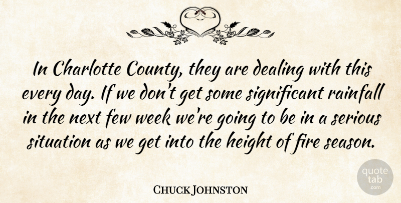 Chuck Johnston Quote About Charlotte, Dealing, Few, Fire, Height: In Charlotte County They Are...