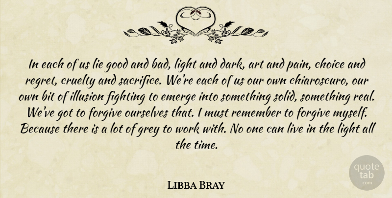 Libba Bray Quote About Art, Pain, Regret: In Each Of Us Lie...