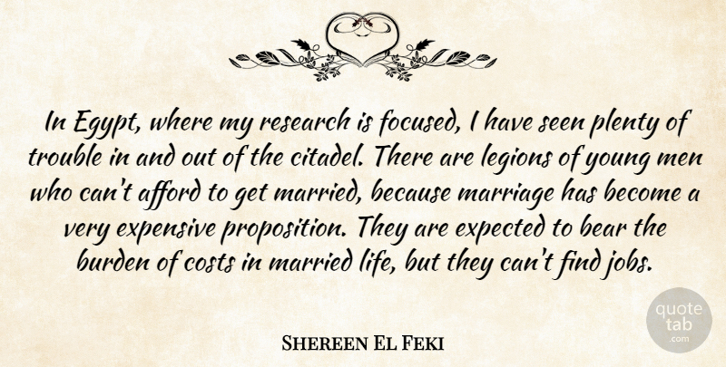 Shereen El Feki Quote About Afford, Bear, Burden, Costs, Expected: In Egypt Where My Research...