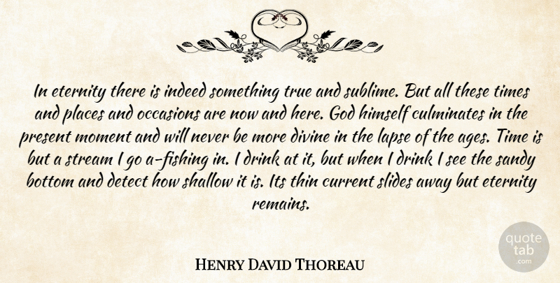 Henry David Thoreau Quote About Bottom, Current, Detect, Divine, Drink: In Eternity There Is Indeed...