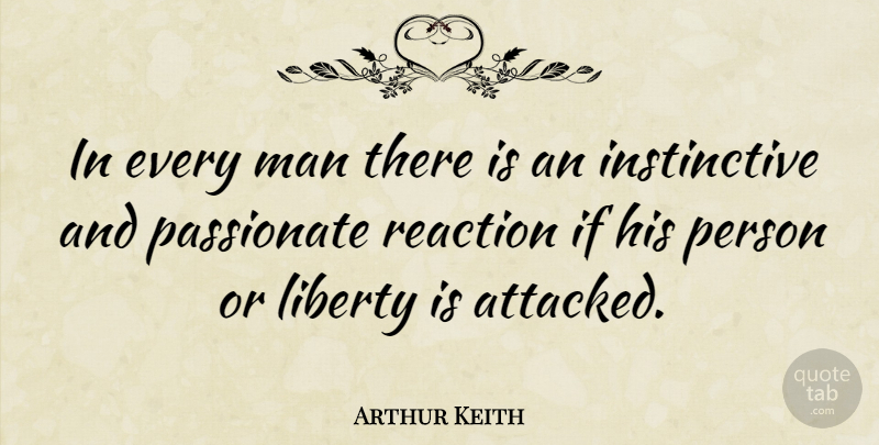 Arthur Keith Quote About Men, Liberty, Passionate: In Every Man There Is...