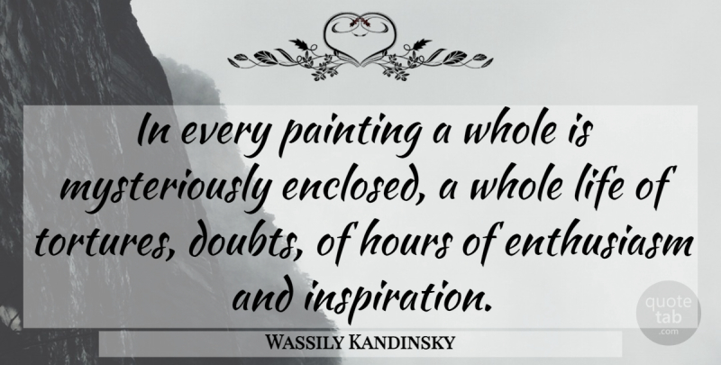 Wassily Kandinsky Quote About Inspiration, Doubt, Enthusiasm: In Every Painting A Whole...