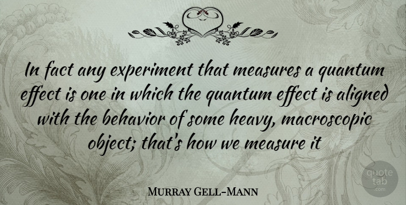 Murray Gell-Mann Quote About Facts, Behavior, Heavy: In Fact Any Experiment That...