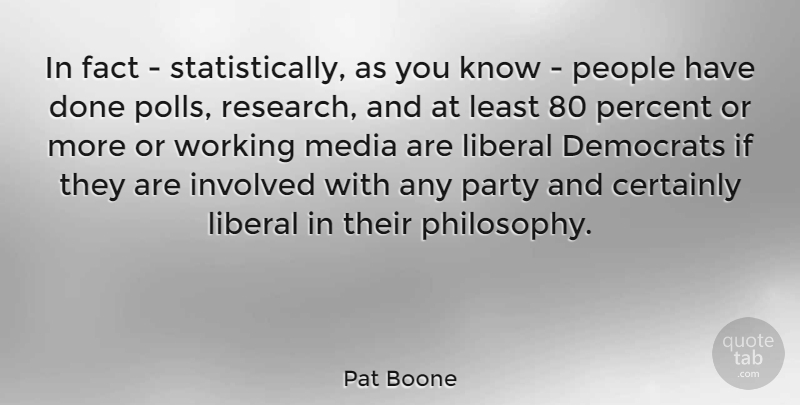 Pat Boone Quote About Philosophy, Party, Media: In Fact Statistically As You...