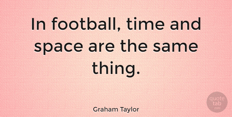 Graham Taylor Quote About Football, Space, All Time: In Football Time And Space...