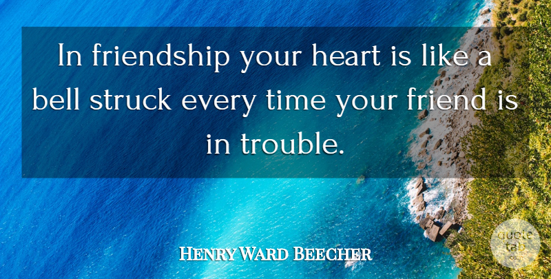 Henry Ward Beecher Quote About Friendship, Heart, Bells: In Friendship Your Heart Is...