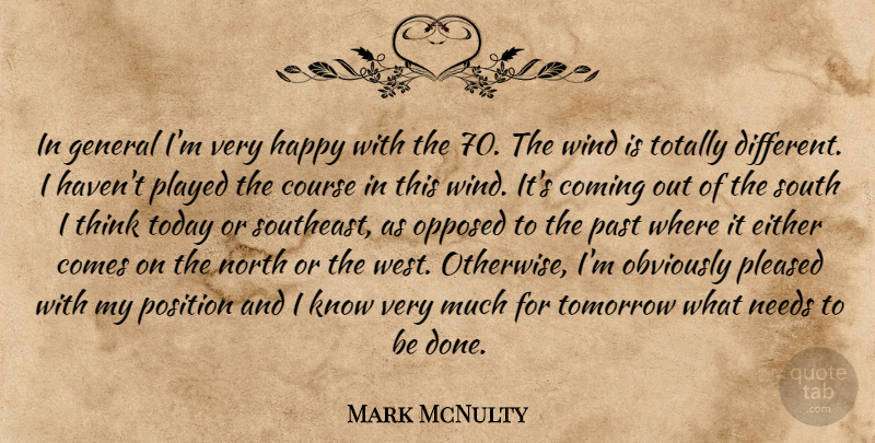 Mark McNulty Quote About Coming, Course, Either, General, Happy: In General Im Very Happy...