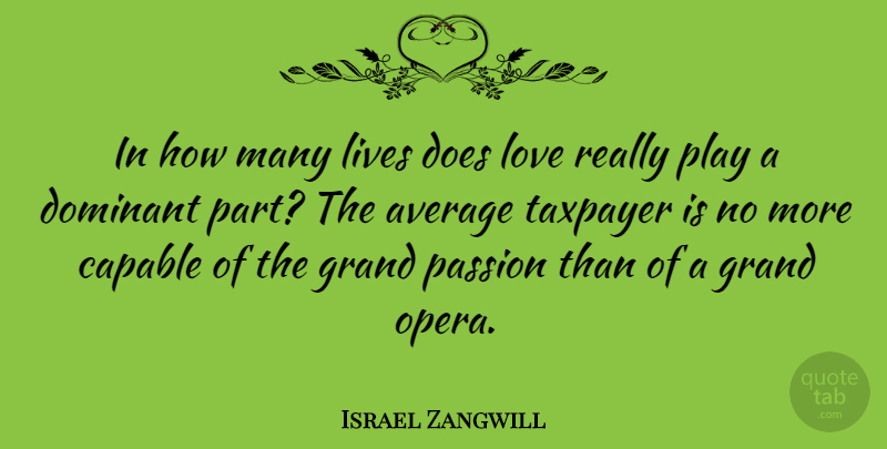 Israel Zangwill Quote About Love, Life, Passion: In How Many Lives Does...