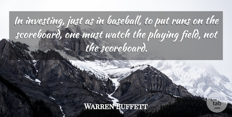 Warren Buffett Quote About Running, Baseball, Investing: In Investing Just As In...