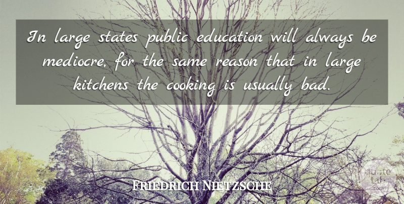 Friedrich Nietzsche Quote About Education, Philosophy, Teaching: In Large States Public Education...