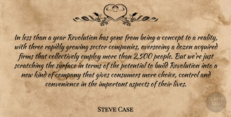 Steve Case Quote About Reality, Years, People: In Less Than A Year...