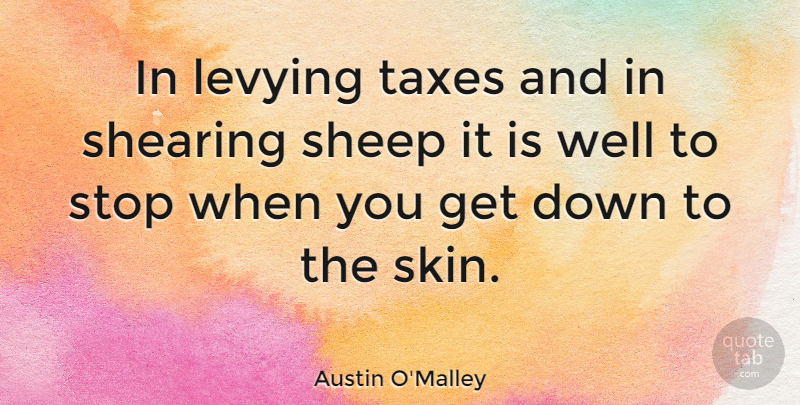 Austin O'Malley Quote About Taxes: In Levying Taxes And In...