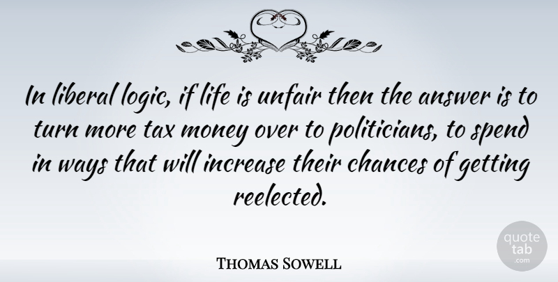 Thomas Sowell In Liberal Logic If Life Is Unfair Then The Answer