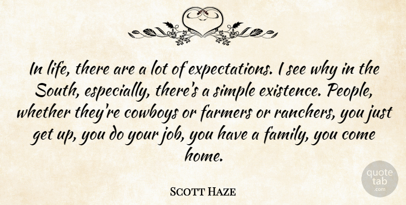 Scott Haze Quote About Cowboys, Family, Farmers, Home, Life: In Life There Are A...