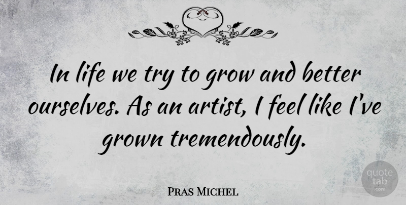 Pras Michel Quote About Artist, Trying, Feels: In Life We Try To...