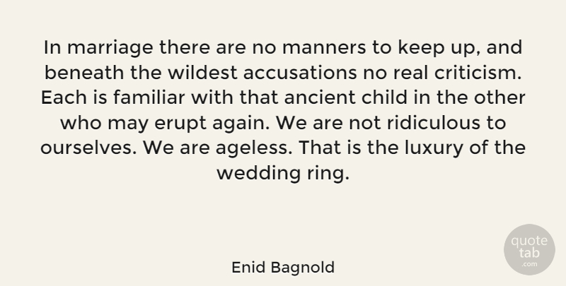 Enid Bagnold Quote About Inspirational, Marriage, Wedding: In Marriage There Are No...