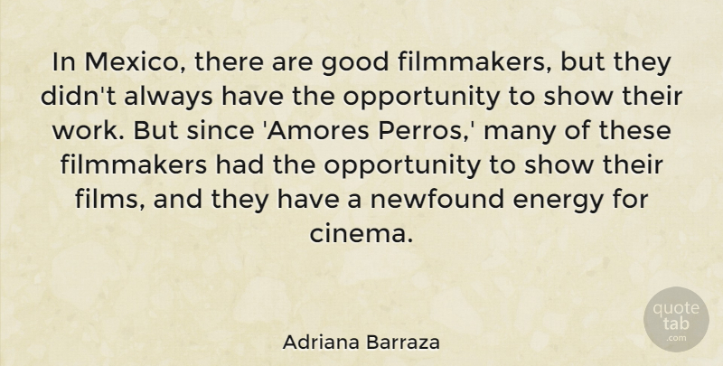 Adriana Barraza Quote About Filmmakers, Good, Opportunity, Since, Work: In Mexico There Are Good...