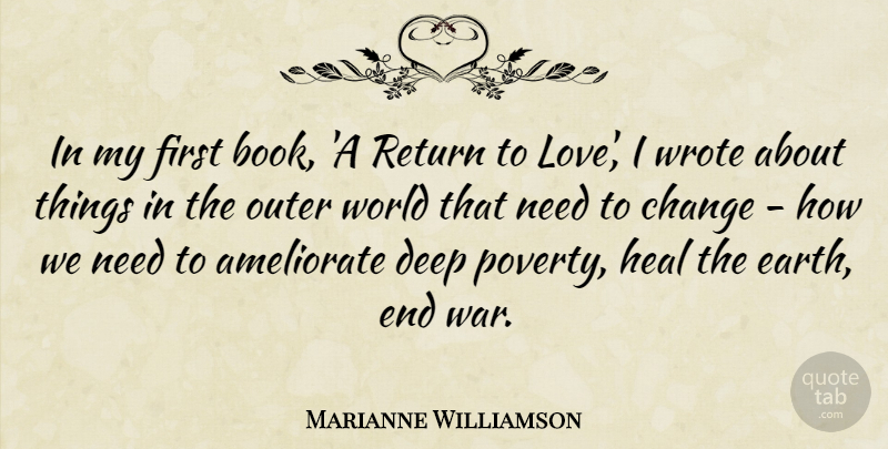 Marianne Williamson Quote About Change, Deep, Heal, Love, Outer: In My First Book A...